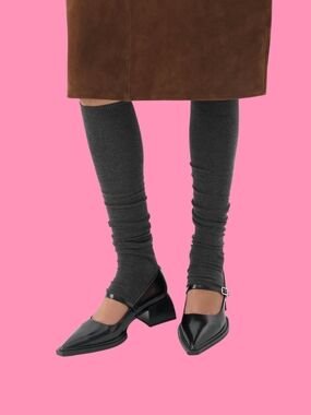 Women's Gray Ribbed Leg Warmers - Classic Layering Accessory